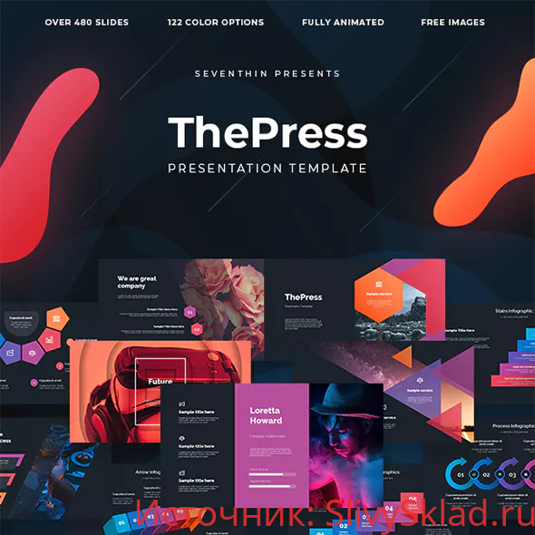 Картинка [Graphicriver] ThePress - Animated Powerpoint Template (2019)