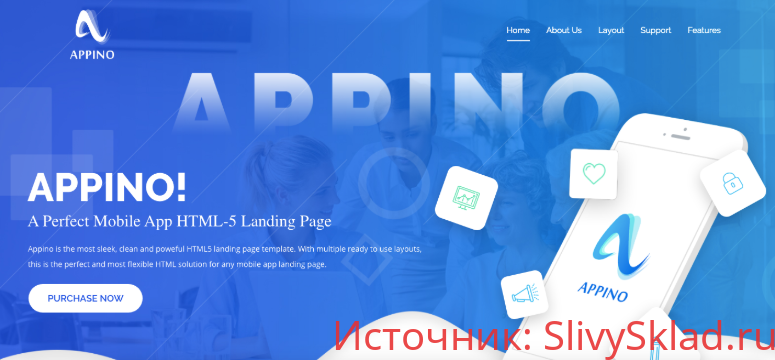 Картинка [IqonicDesign] APPINO! - A Perfect Mobile App Landing Page | Идеальная целевая страница мобильного приложения
