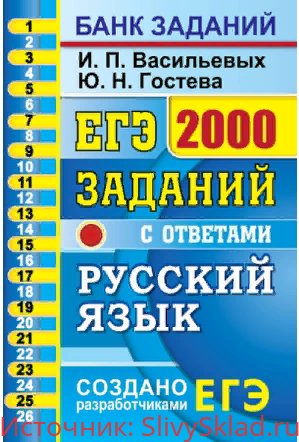 Картинка ЕГЭ 2020. Русский язык. 2000 заданий с ответами - Васильевых, Гостева (2020)