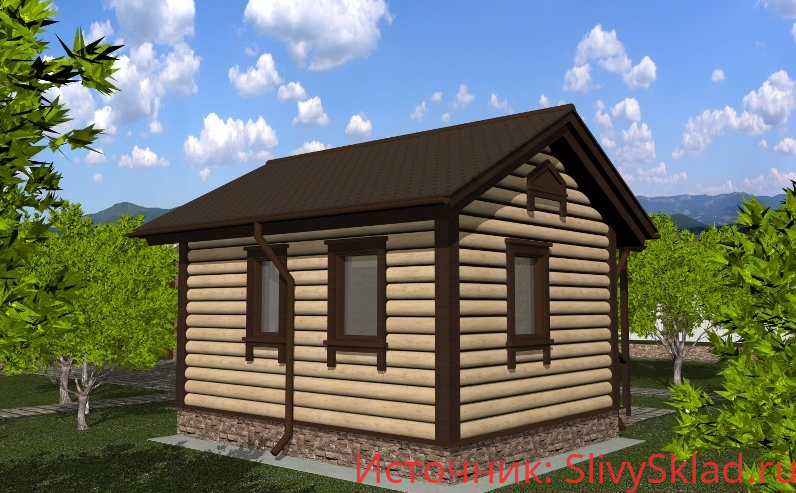 Картинка [KarkasDom] Проект КД-7. Проект каркасной бани 4х5 20м² для строительства своими руками (2015)
