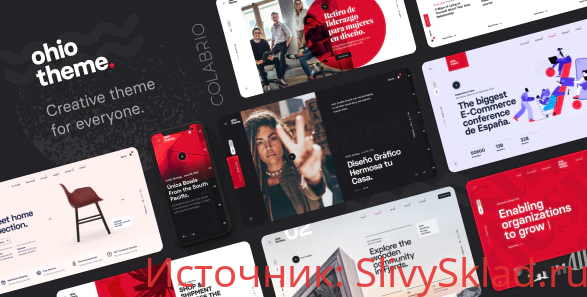 Картинка [themeforest] Ohio v1.0.4 NULLED - креативное портфолио и агентство WordPress тема