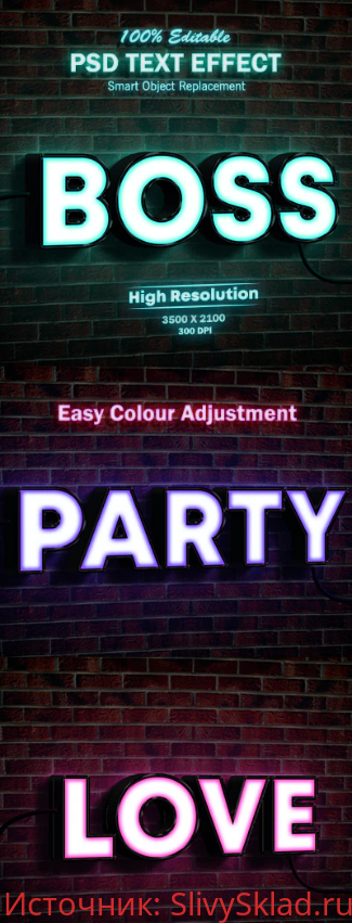 Картинка [Graphicriver] Neon Light Sign 3D Mock-up PSD Text Effect (2020)