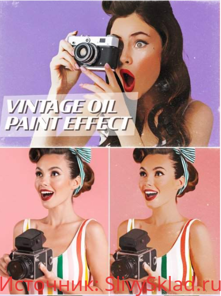 Картинка [Graphicriver] Vintage Paint Style Advertising Effect Mockup (2020)