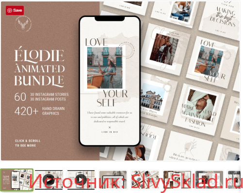 Картинка [Creativemarket] Elodie - 60 Animated Posts & Stories (2020)