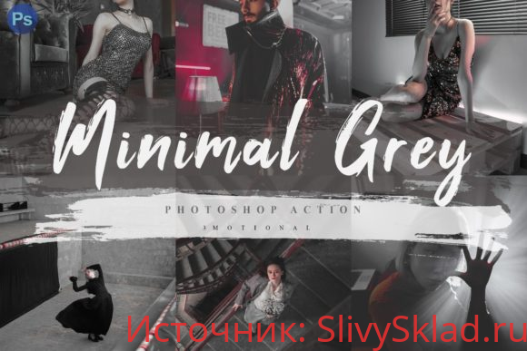 Картинка [Creativefabrica] 7 Minimal Grey Photoshop Actions ACR LUT (2020)