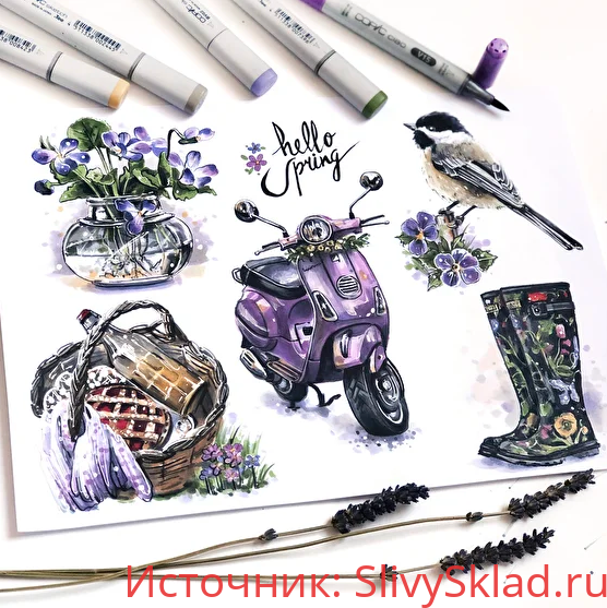 Картинка [Ирина Шельменко] Весна в sketchanddraw - маркеры (2020)