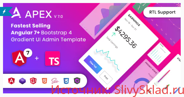 Картинка [ThemeForest] Apex v7.0 - шаблон админ-панели Angular 7+ & Bootstrap 4